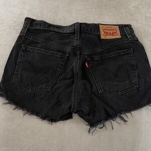 Levi's Black Frayed Denim Cutoff Shorts - Women's